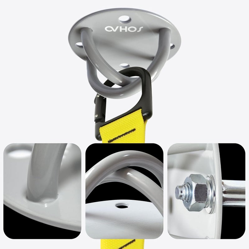 SOHAO Wall Ceiling Mount Bracket for Suspension Straps, Aerial Yoga Swing & Hammock, Gymnastic Rings, Boxing Punching Bags, Body Strength Gym Equipment and Battle Ropes - Image 5